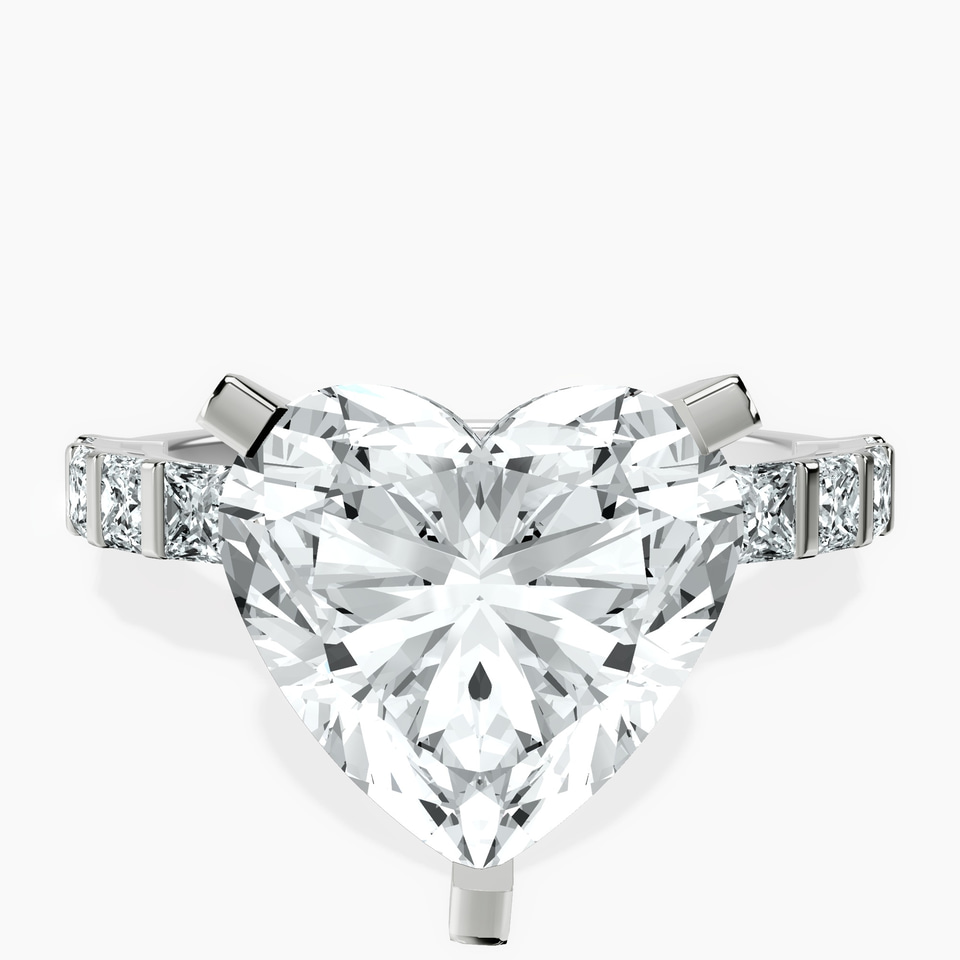 Platinum Keziah Side Stone Princess Lab Diamond Ring front image