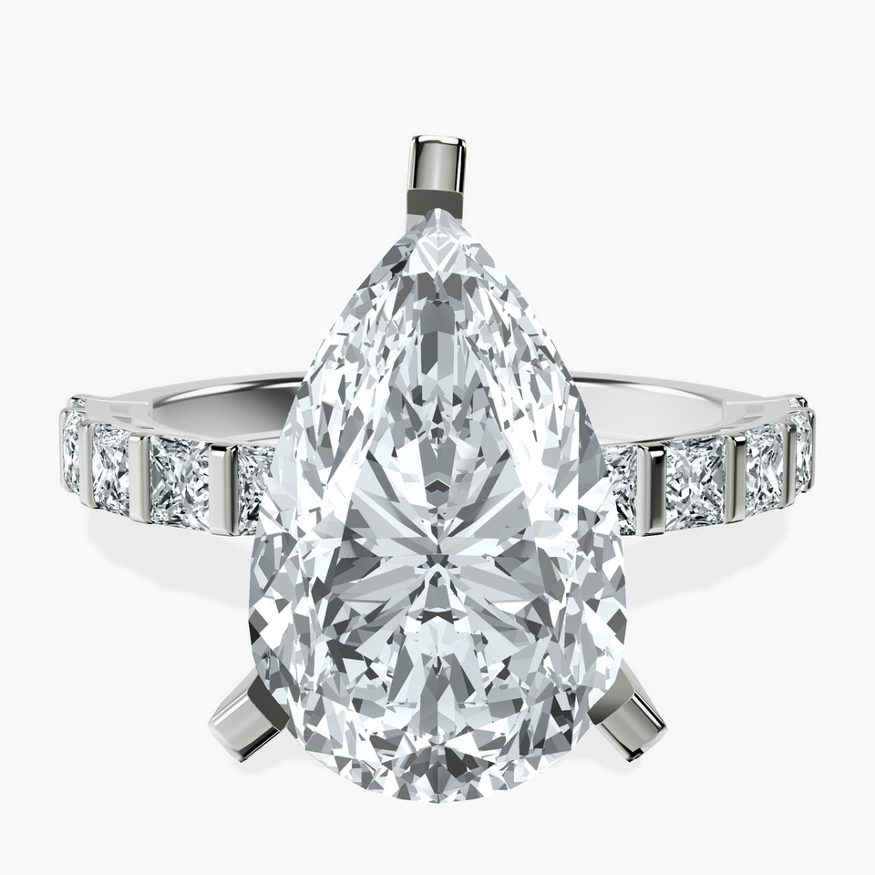 Platinum Keziah Side Stone Princess Lab Diamond Ring front image