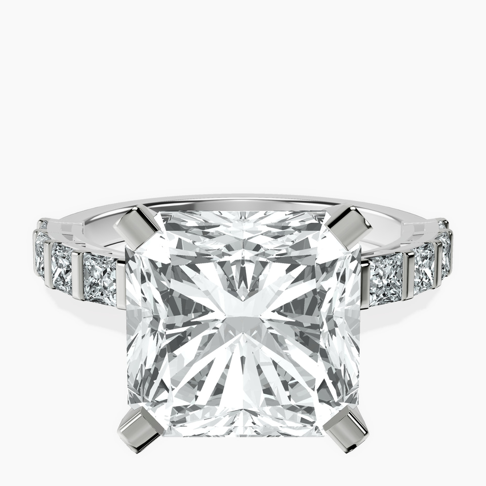 Platinum Keziah Side Stone Princess Lab Diamond Ring front image