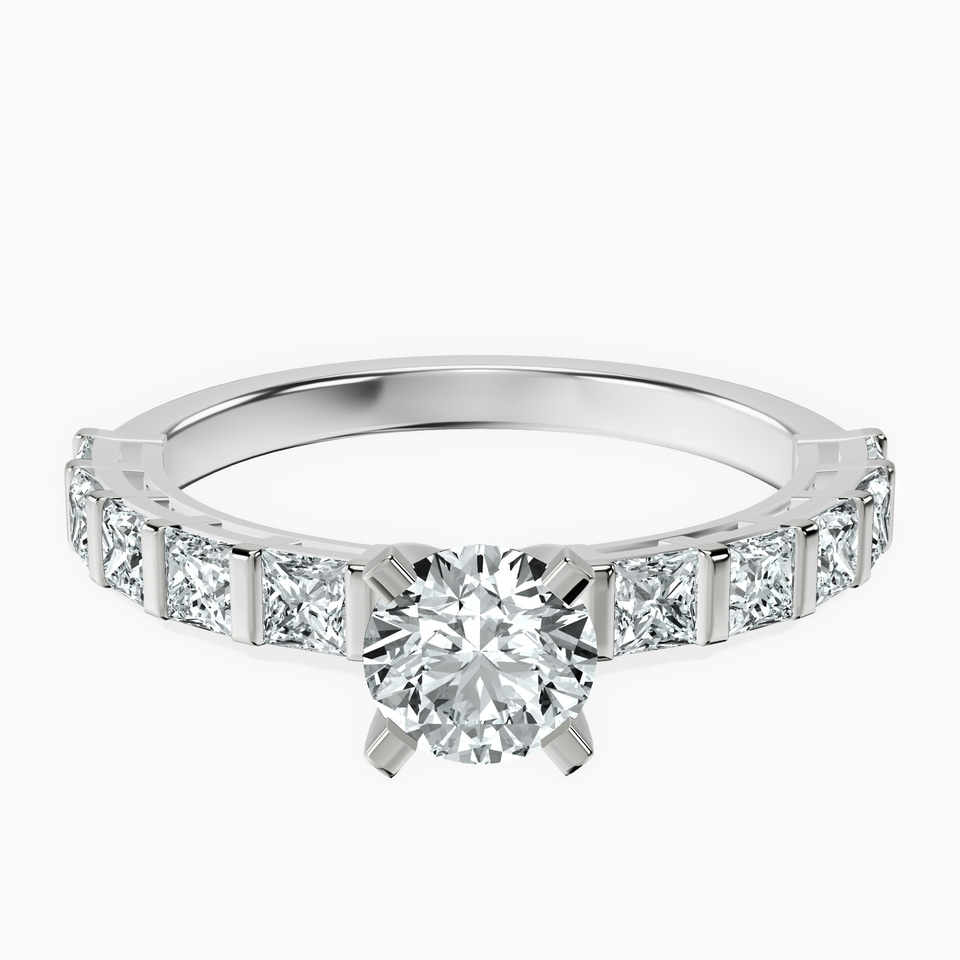 Platinum Keziah Side Stone Princess Lab Diamond Ring front image