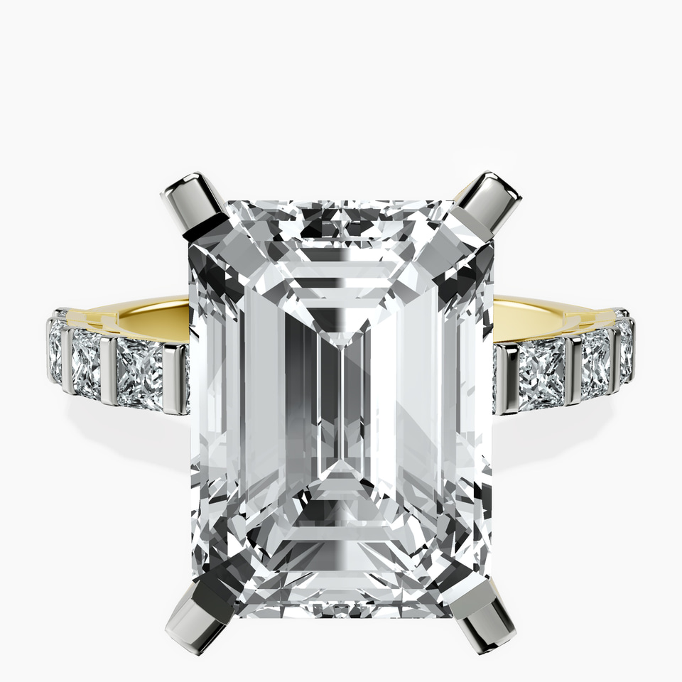 14kt Yellow Gold Keziah Side Stone Princess Lab Diamond Ring front image