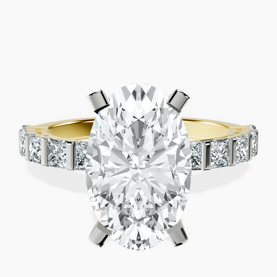 14kt Yellow Gold Keziah Side Stone Princess Lab Diamond Ring front image