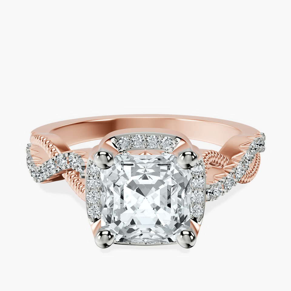 10kt Rose Gold Astoré Channel Glided Lab Diamond Ring front image