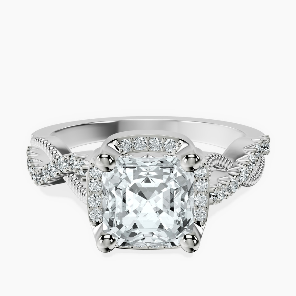 Platinum Astoré Channel Glided Lab Diamond Ring front image