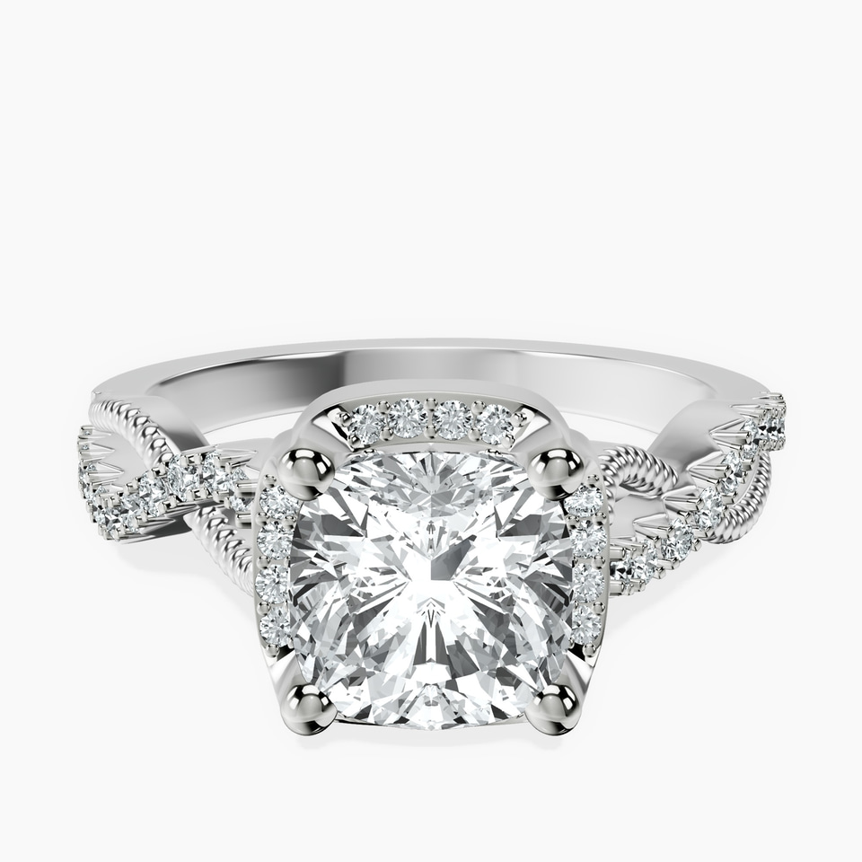 Platinum Astoré Channel Glided Lab Diamond Ring front image
