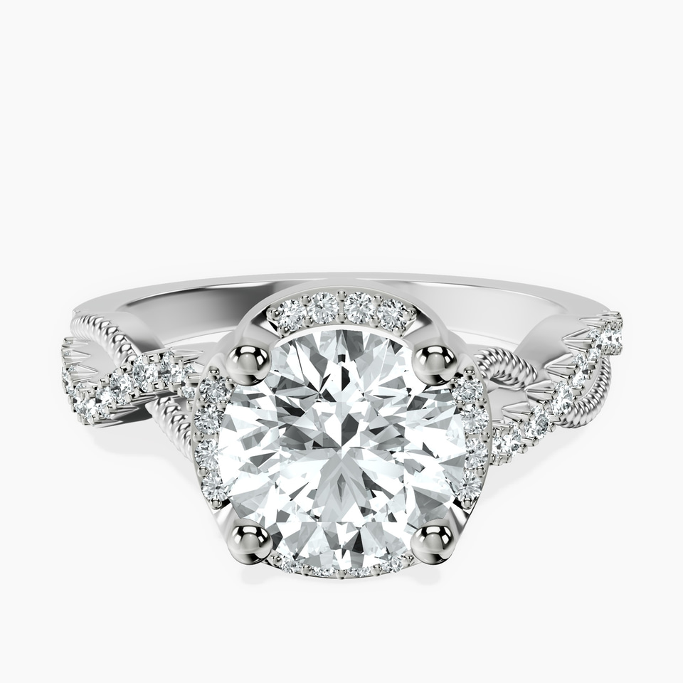 10kt White Gold Astoré Channel Glided Lab Diamond Ring front image