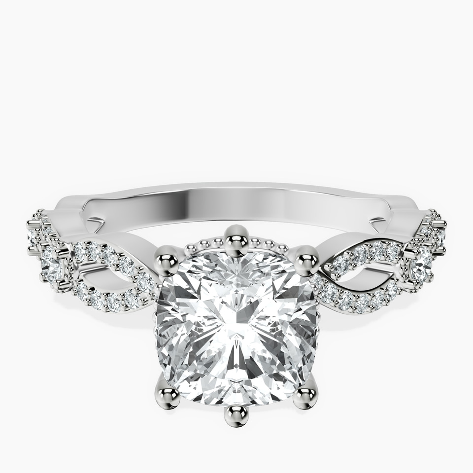 9ct White Gold Aristea Elite Milgrain Lab Diamond Ring front image