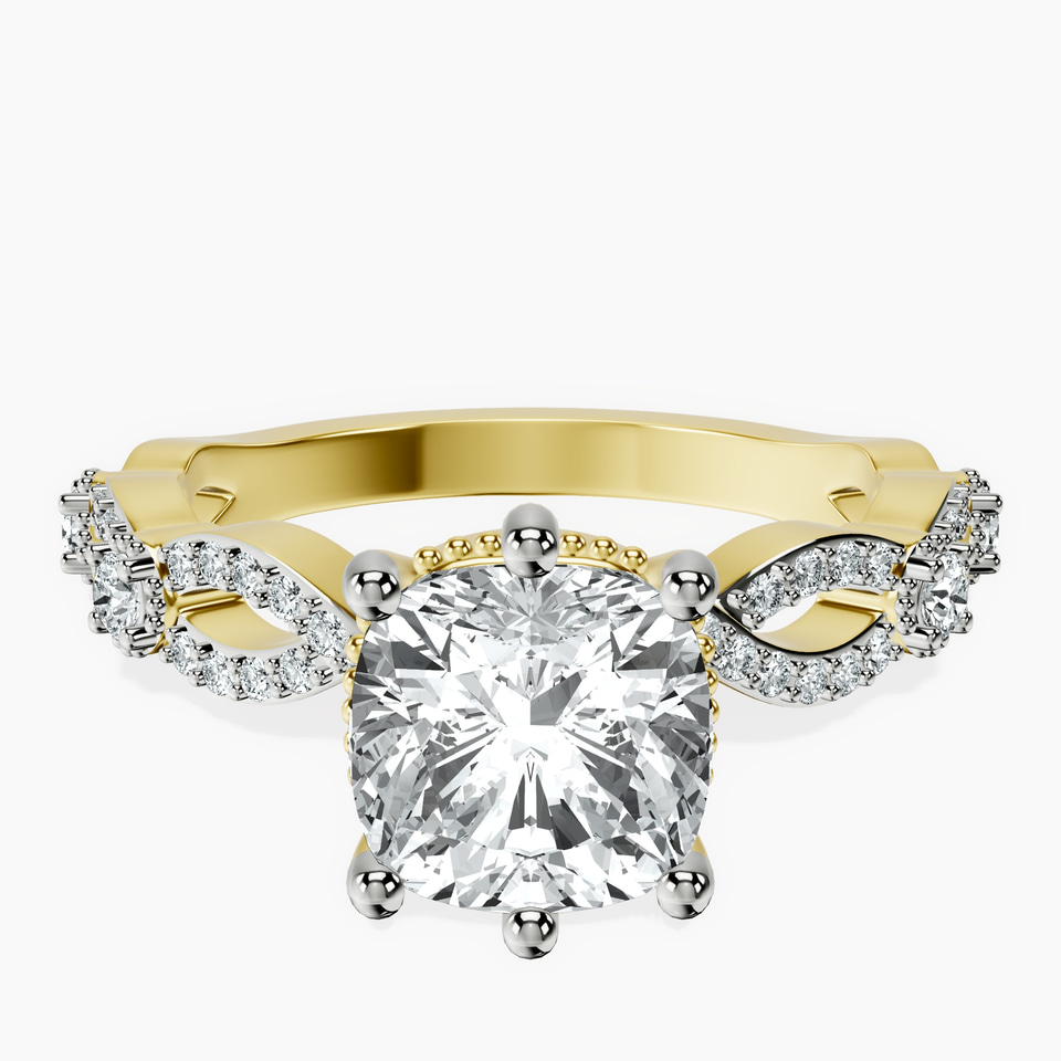 14kt Yellow Gold Aristea Elite Milgrain Lab Diamond Ring front image
