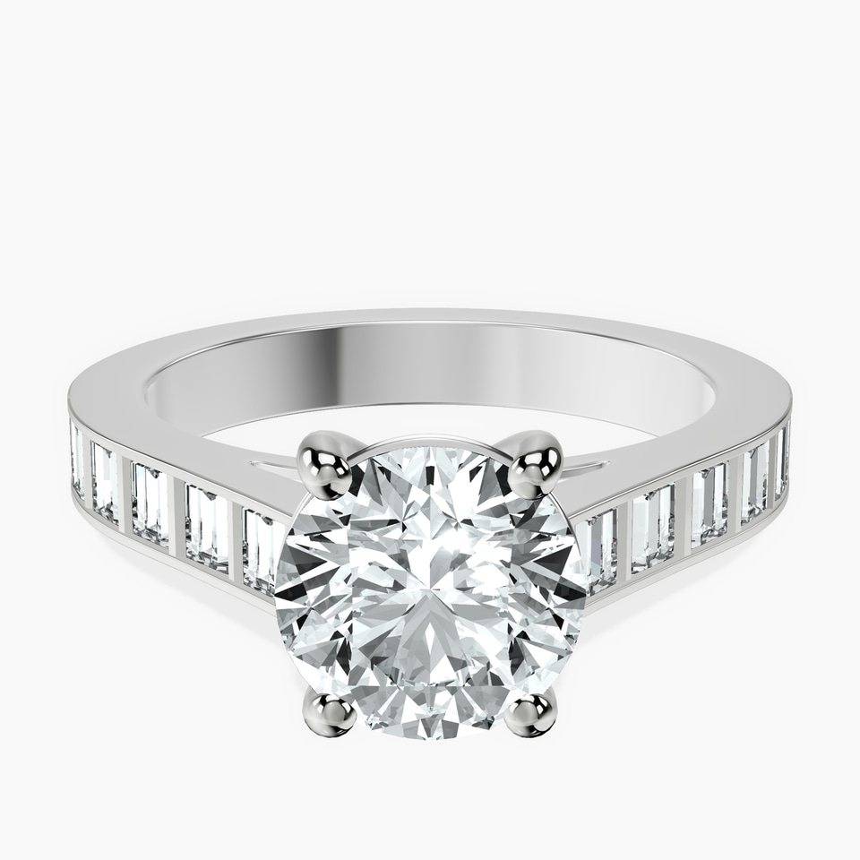 Platinum Irene Side Stone Lab Diamond Ring front image