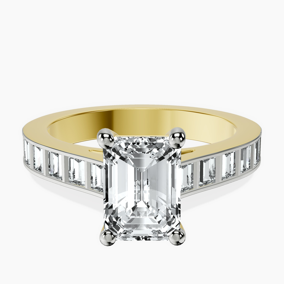 9ct Yellow Gold Irene Side Stone Lab Diamond Ring front image