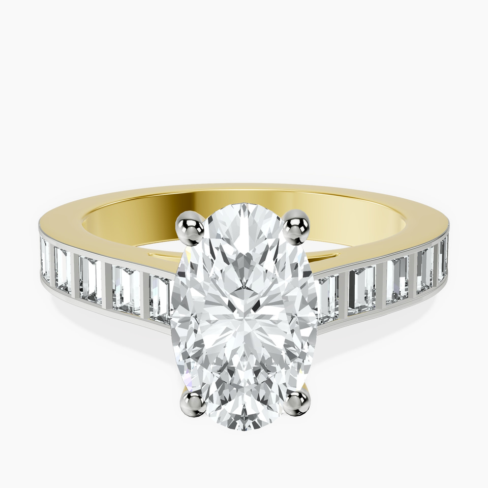 9ct Yellow Gold Irene Side Stone Lab Diamond Ring front image