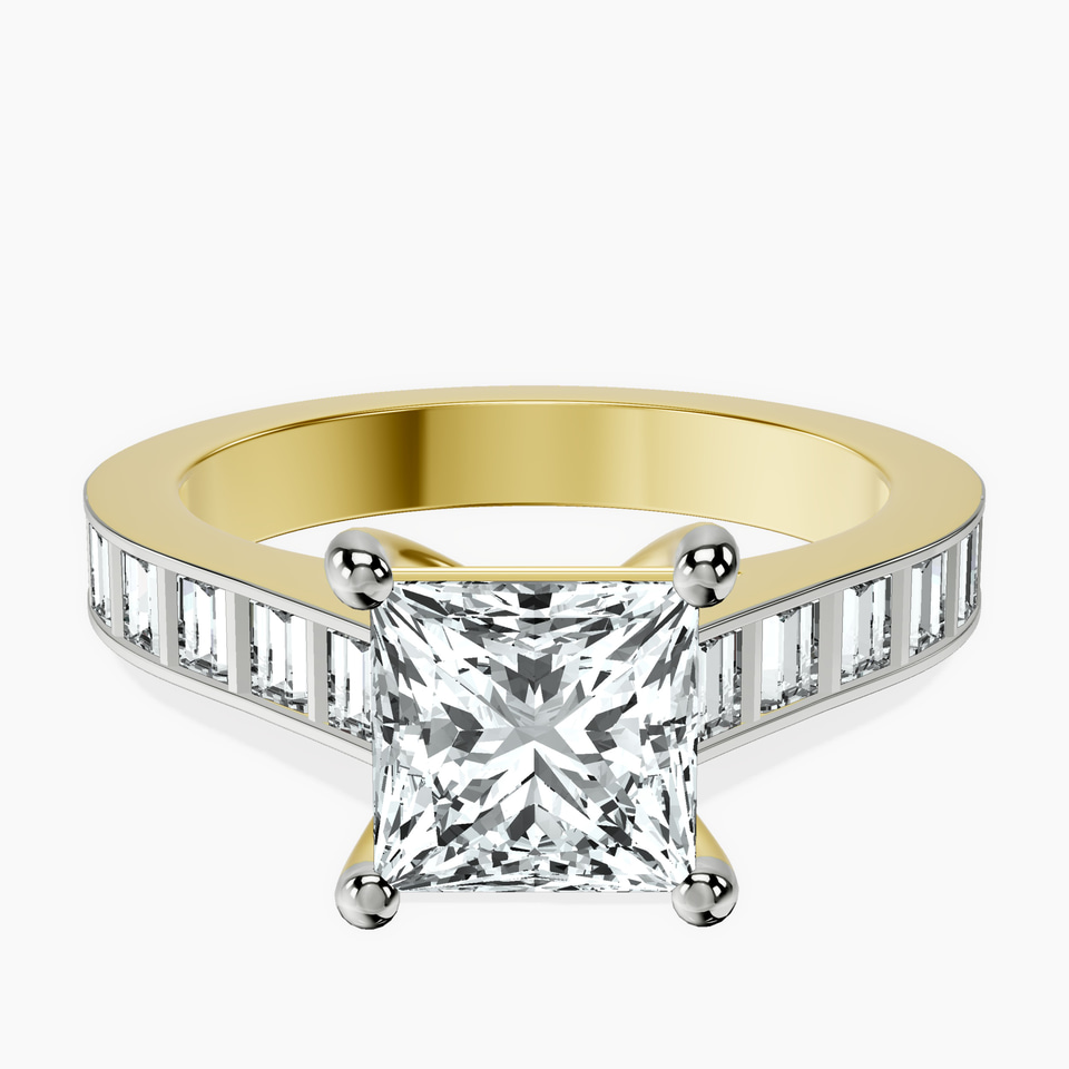 9ct Yellow Gold Irene Side Stone Lab Diamond Ring front image