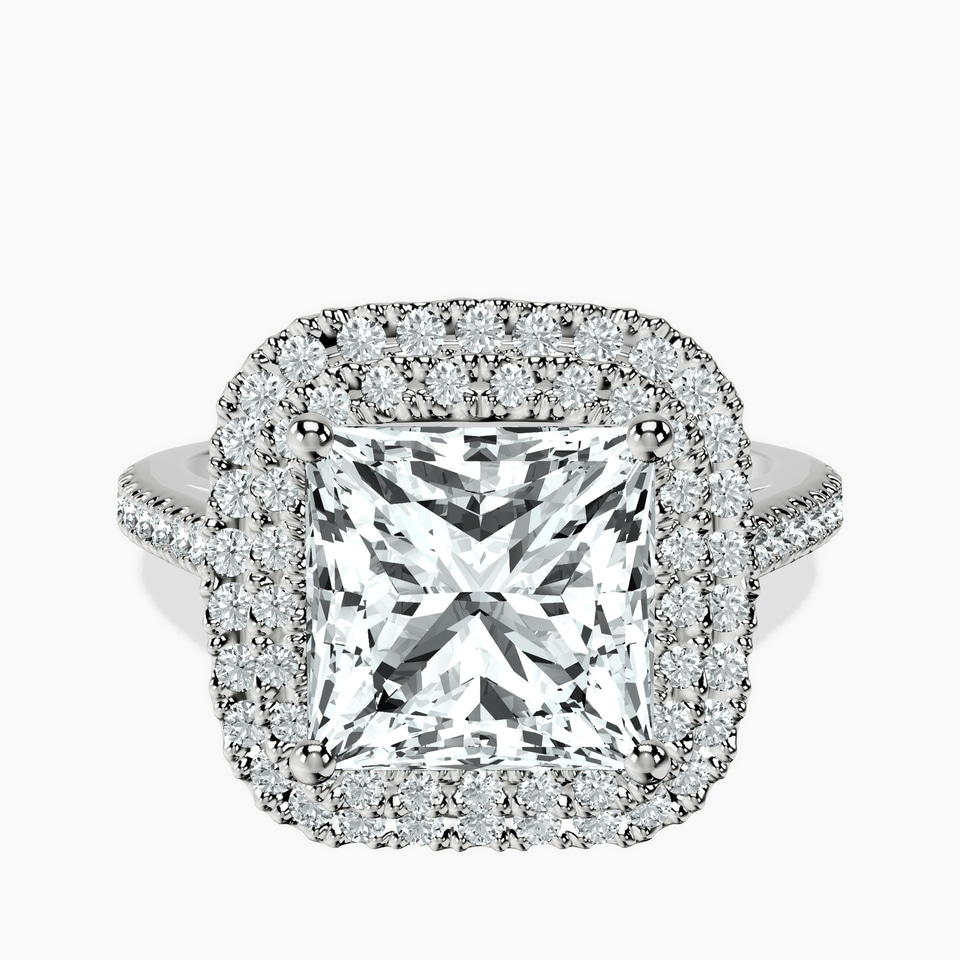 9ct White Gold Arya Double Halo Lab Diamond Ring front image