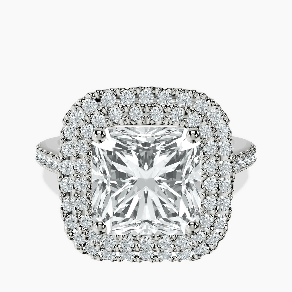 9ct White Gold Arya Double Halo Lab Diamond Ring front image
