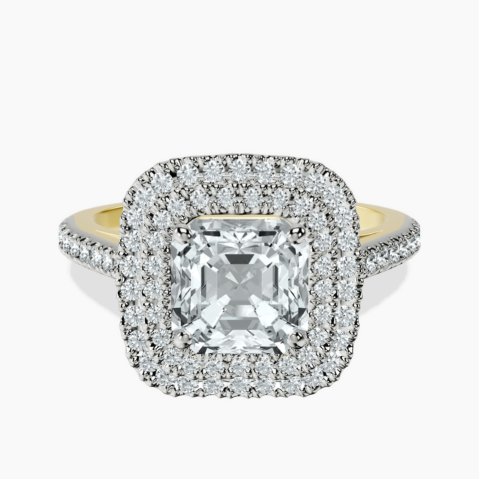 10kt Yellow Gold Arya Double Halo Lab Diamond Ring front image