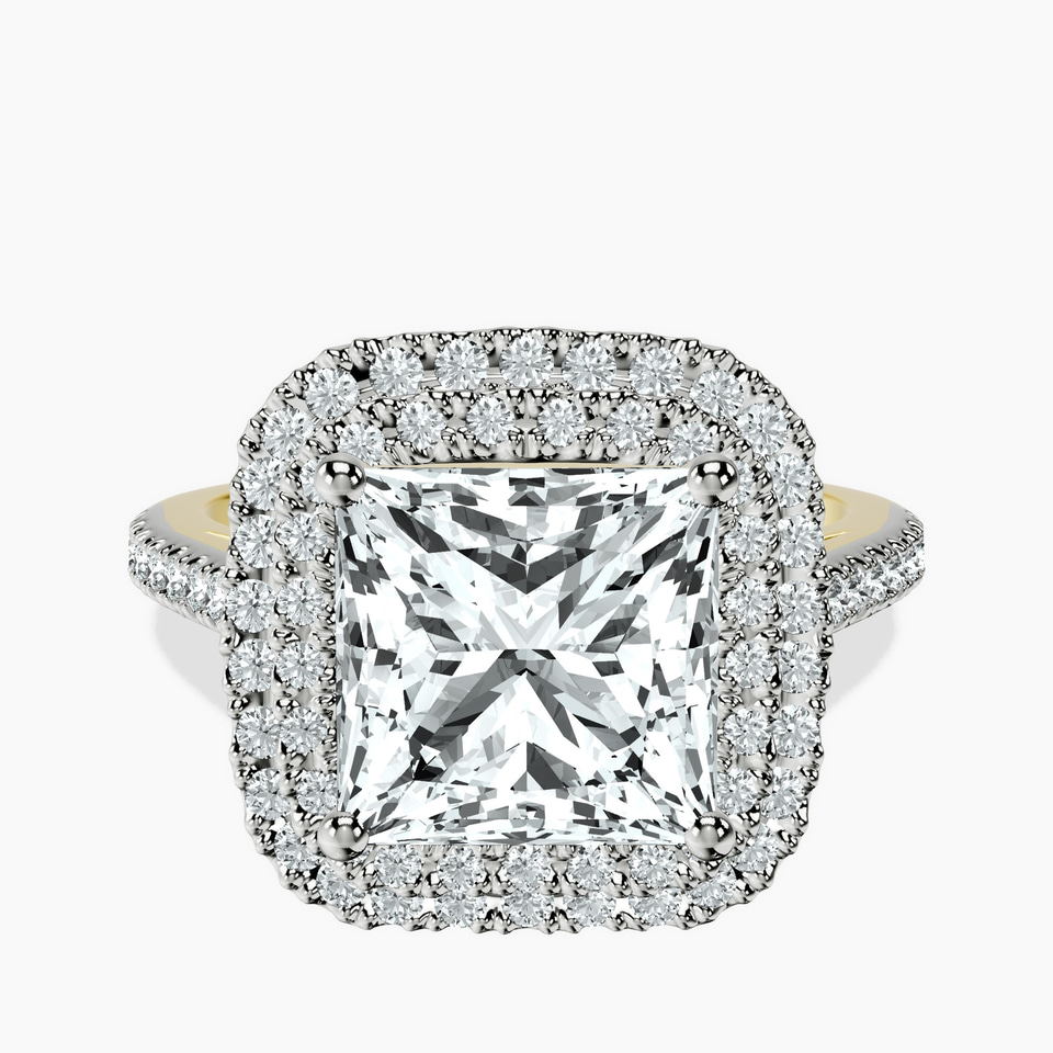 10kt Yellow Gold Arya Double Halo Lab Diamond Ring front image