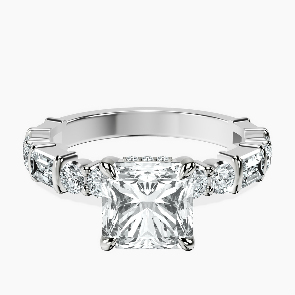 Platinum Enchanted Bliss Side Stone Lab Diamond Ring front image