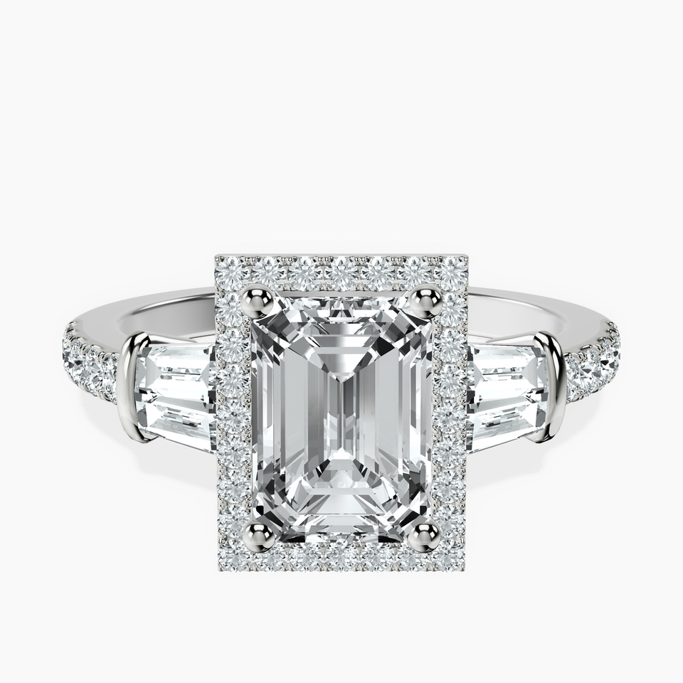 14ct White Gold Liora Cascade Halo Lab Diamond Ring front image