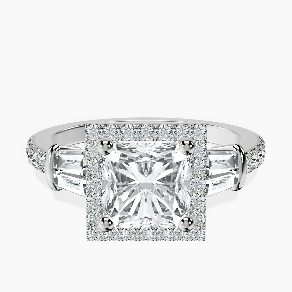 Platinum Liora Cascade Halo Lab Diamond Ring front image