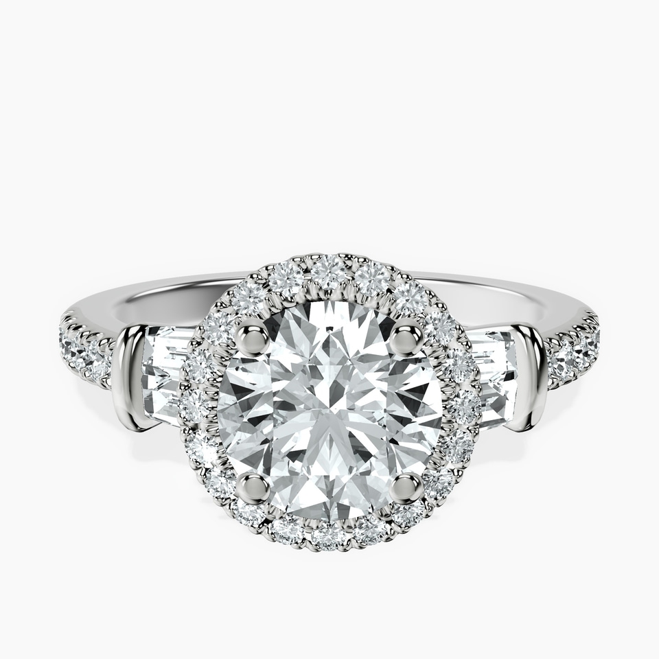 10kt White Gold Liora Cascade Halo Lab Diamond Ring front image