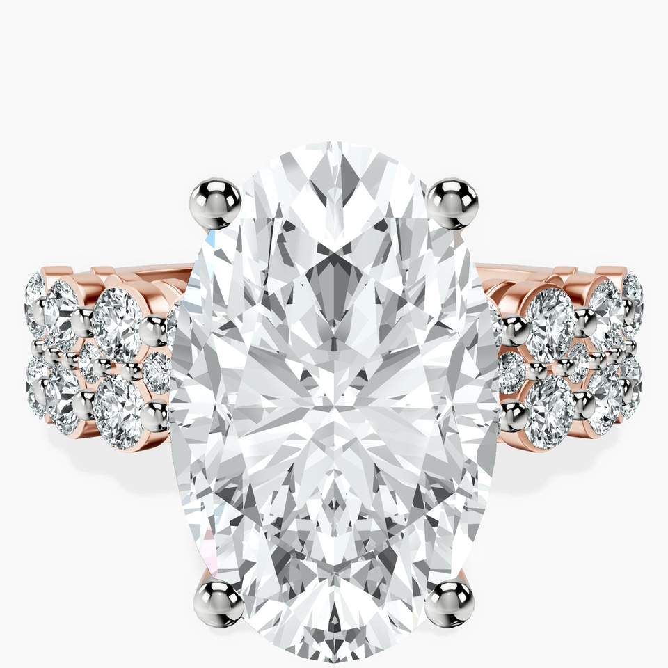 14kt Rose Gold Twilight Side Round Lab Diamond Ring front image