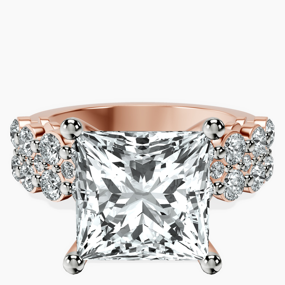 14kt Rose Gold Twilight Side Round Lab Diamond Ring front image