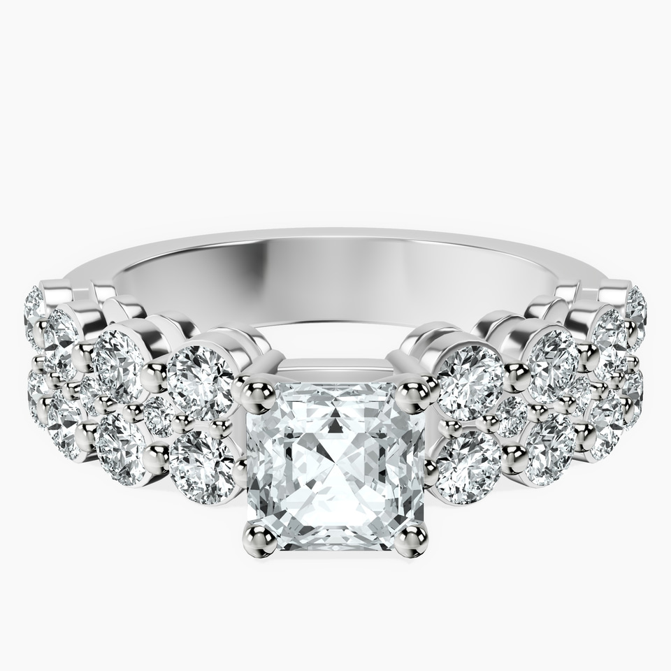 Platinum Twilight Side Round Lab Diamond Ring front image
