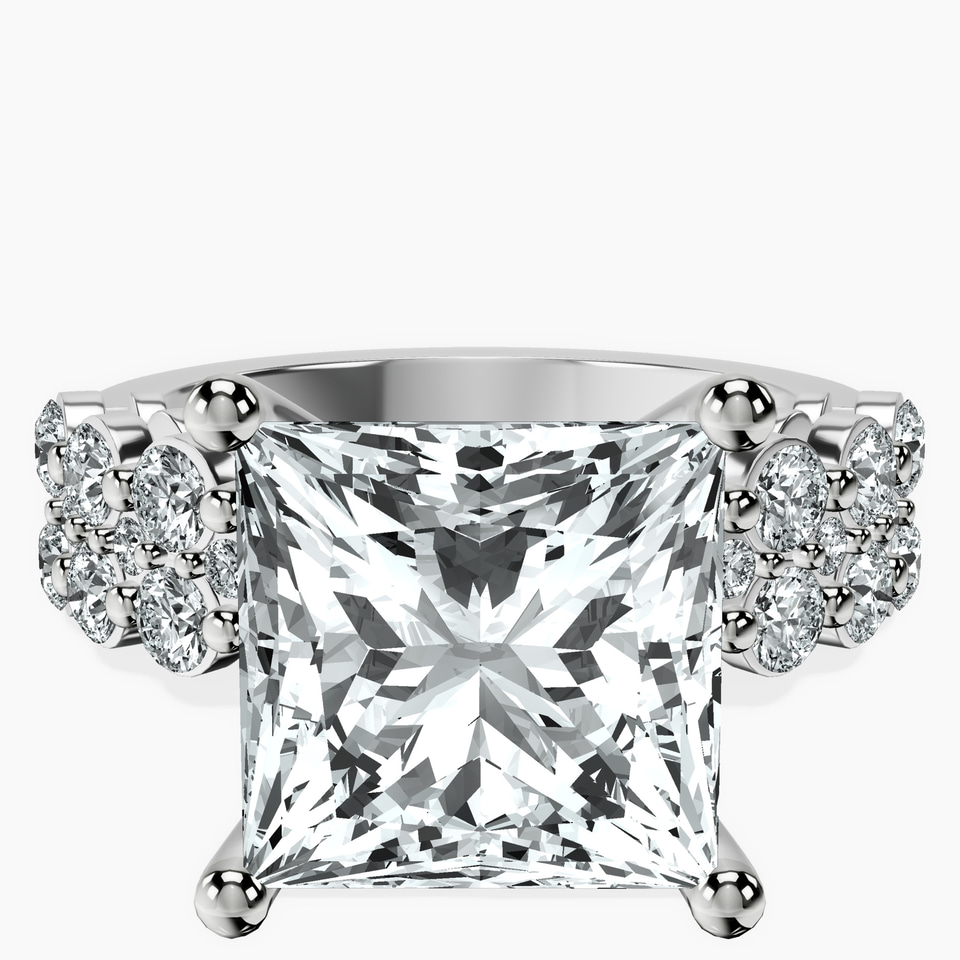 10kt White Gold Twilight Side Round Lab Diamond Ring front image