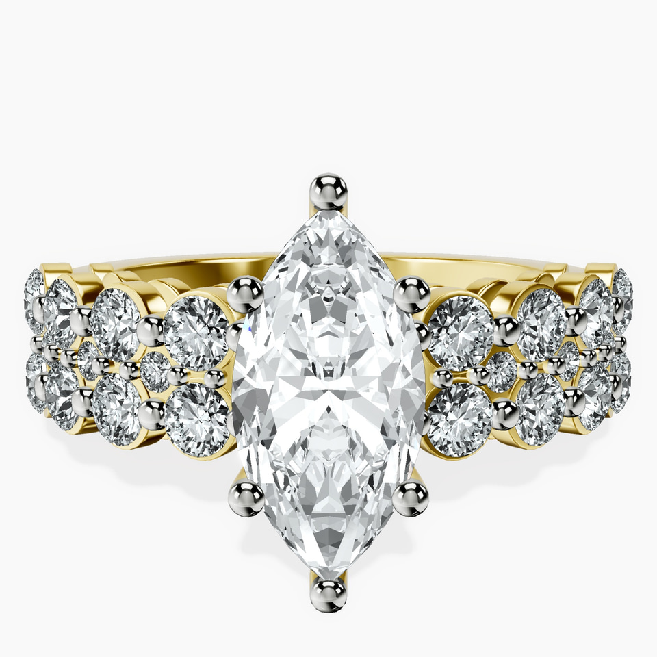9ct Yellow Gold Twilight Side Round Lab Diamond Ring front image