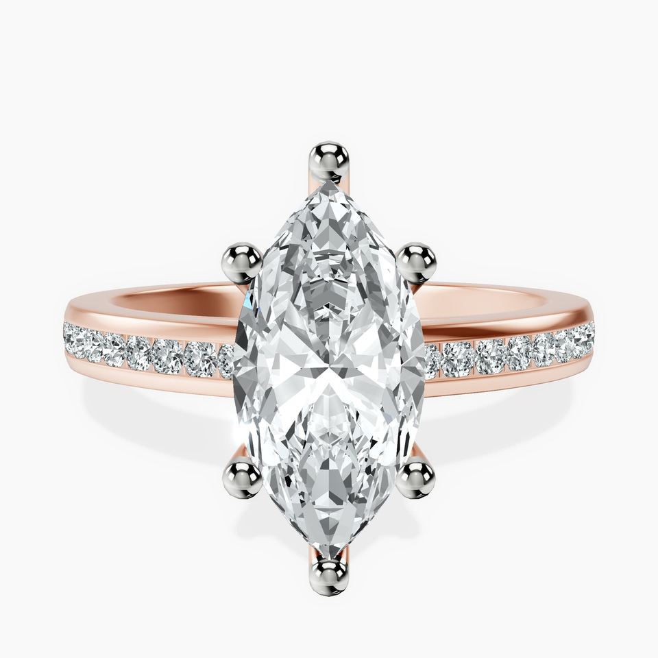9ct Rose Gold Lucent Side Channel Set Lab Diamond Ring front image