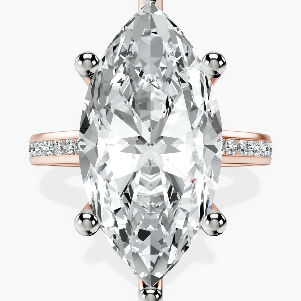 18kt Rose Gold Lucent Side Channel Set Lab Diamond Ring front image