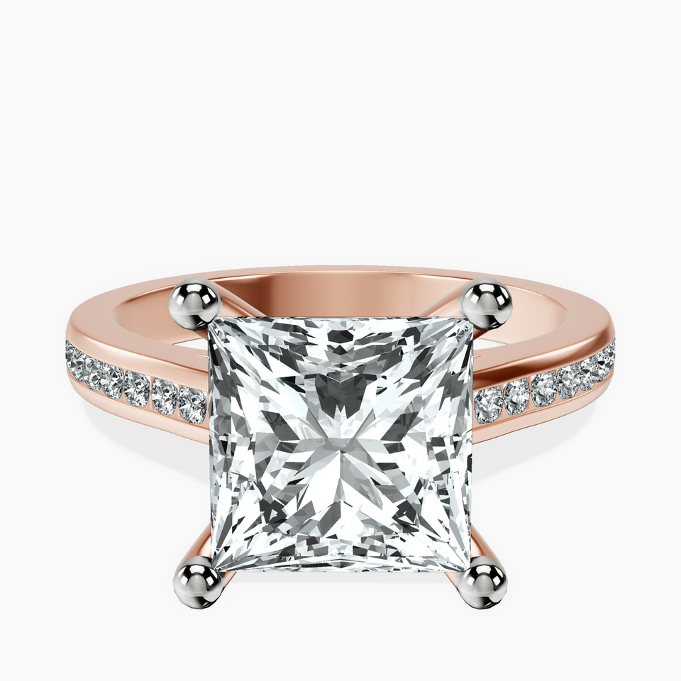 10kt Rose Gold Lucent Side Channel Set Lab Diamond Ring front image
