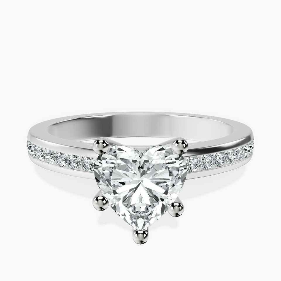 14kt White Gold Lucent Side Channel Set Lab Diamond Ring front image