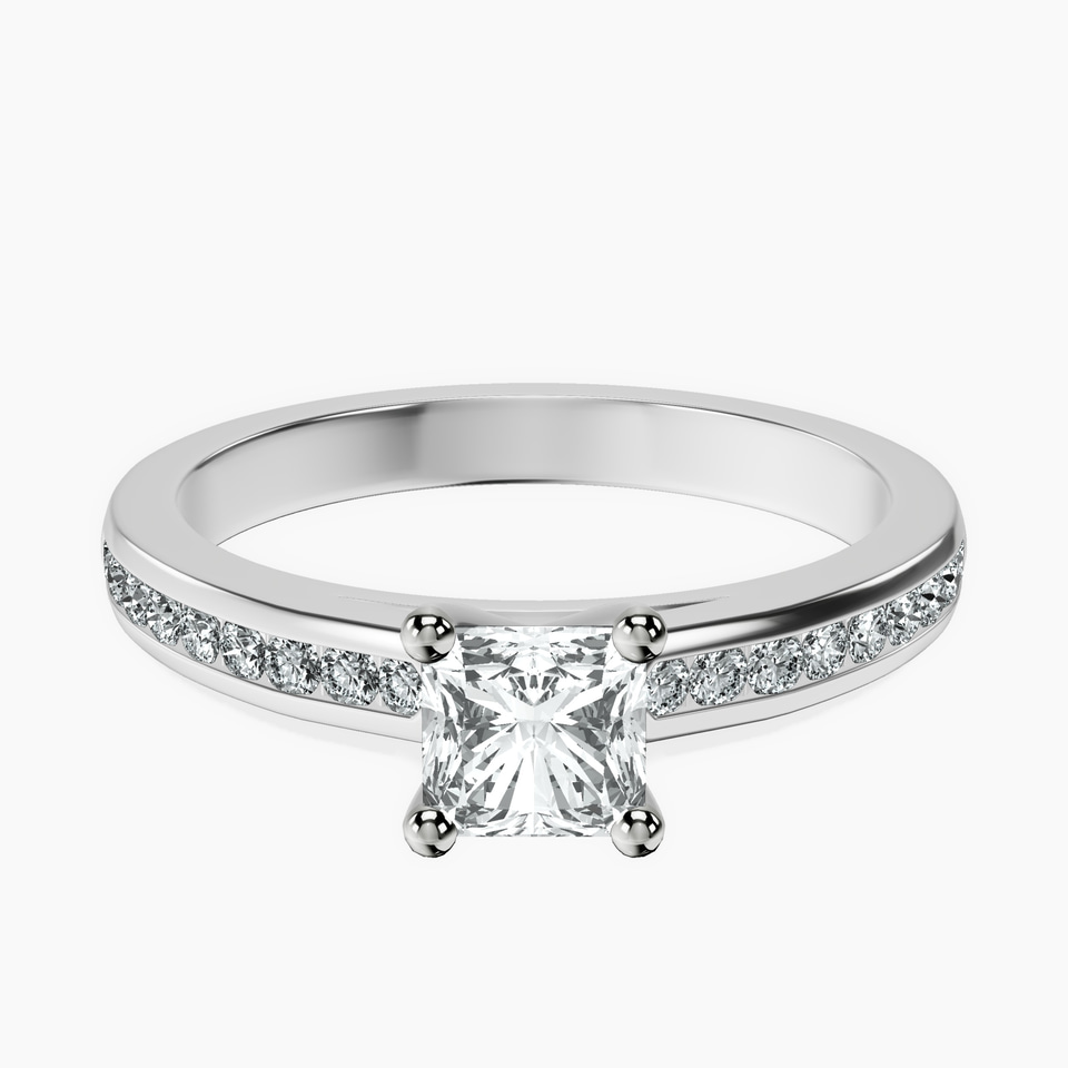 Platinum Lucent Side Channel Set Lab Diamond Ring front image