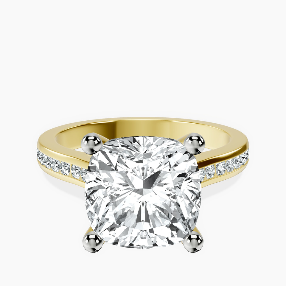 10kt Yellow Gold Lucent Side Channel Set Lab Diamond Ring front image