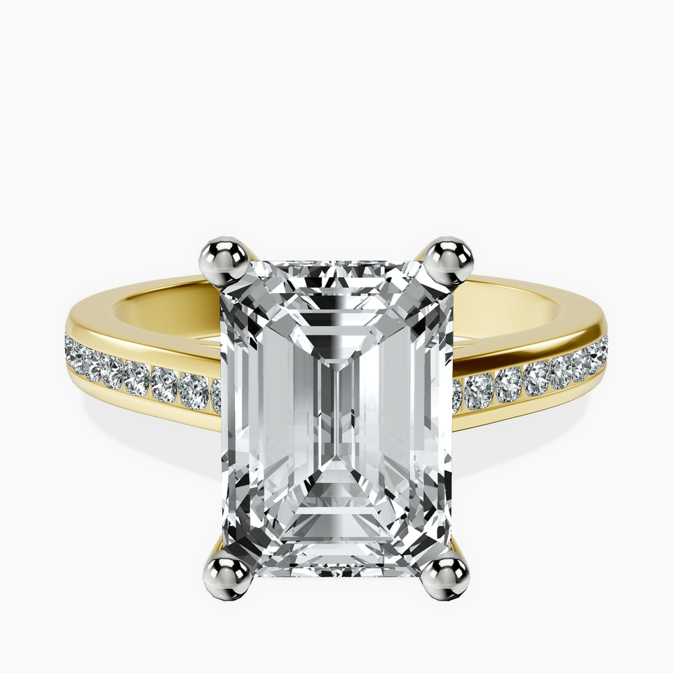 10kt Yellow Gold Lucent Side Channel Set Lab Diamond Ring front image