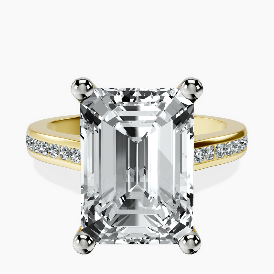 10kt Yellow Gold Lucent Side Channel Set Lab Diamond Ring front image