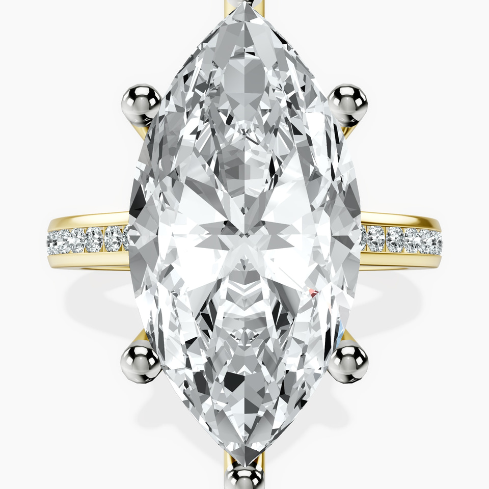 18kt Yellow Gold Lucent Side Channel Set Lab Diamond Ring front image
