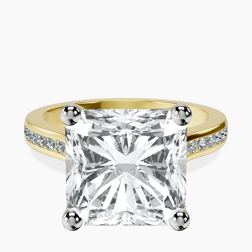 18kt Yellow Gold Lucent Side Channel Set Lab Diamond Ring front image