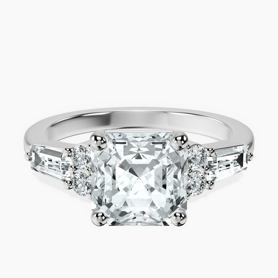 Platinum Helia Tapered Baguette Lab Diamond Ring front image