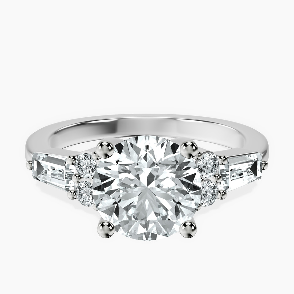 Platinum Helia Tapered Baguette Lab Diamond Ring front image