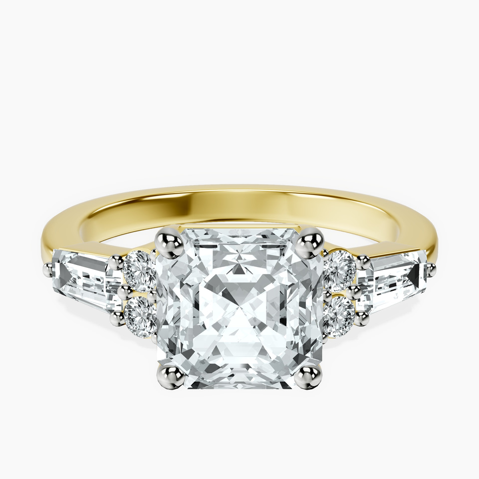 9ct Yellow Gold Helia Tapered Baguette Lab Diamond Ring front image