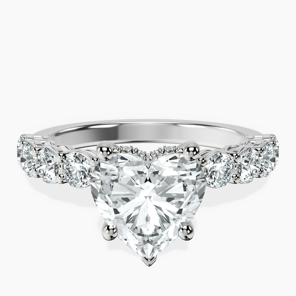 9ct White Gold Elinor Side Round Lab Diamond Ring front image