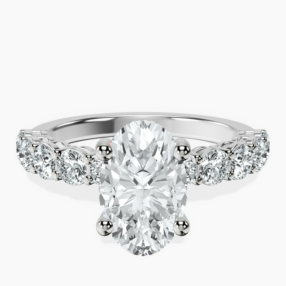 10kt White Gold Elinor Side Round Lab Diamond Ring front image