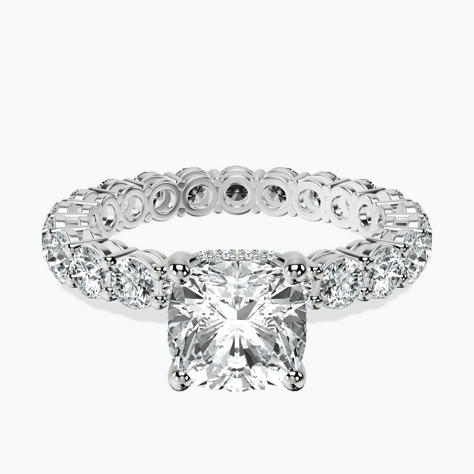 Platinum Georgiana Side Round Lab Diamond Ring front image