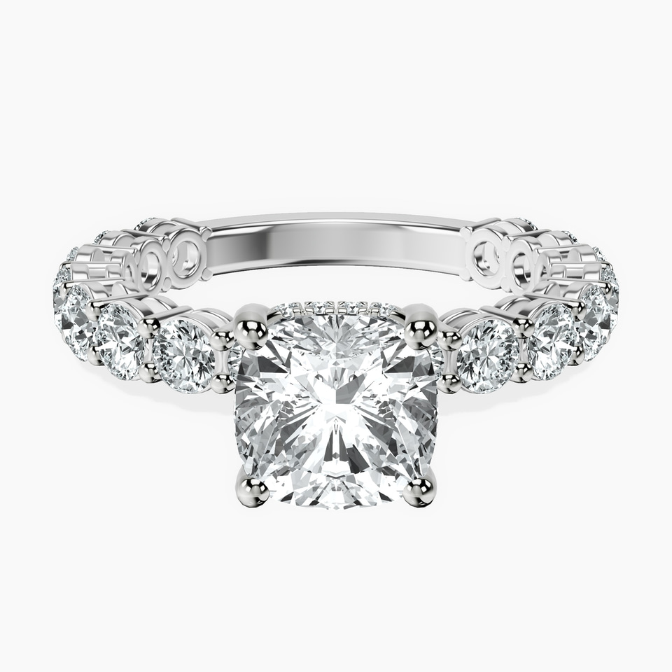 10kt White Gold Arabella Side Round Lab Diamond Ring front image