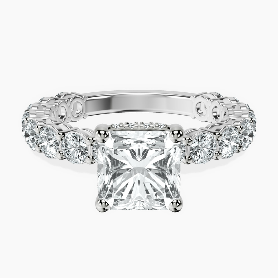 10kt White Gold Arabella Side Round Lab Diamond Ring front image