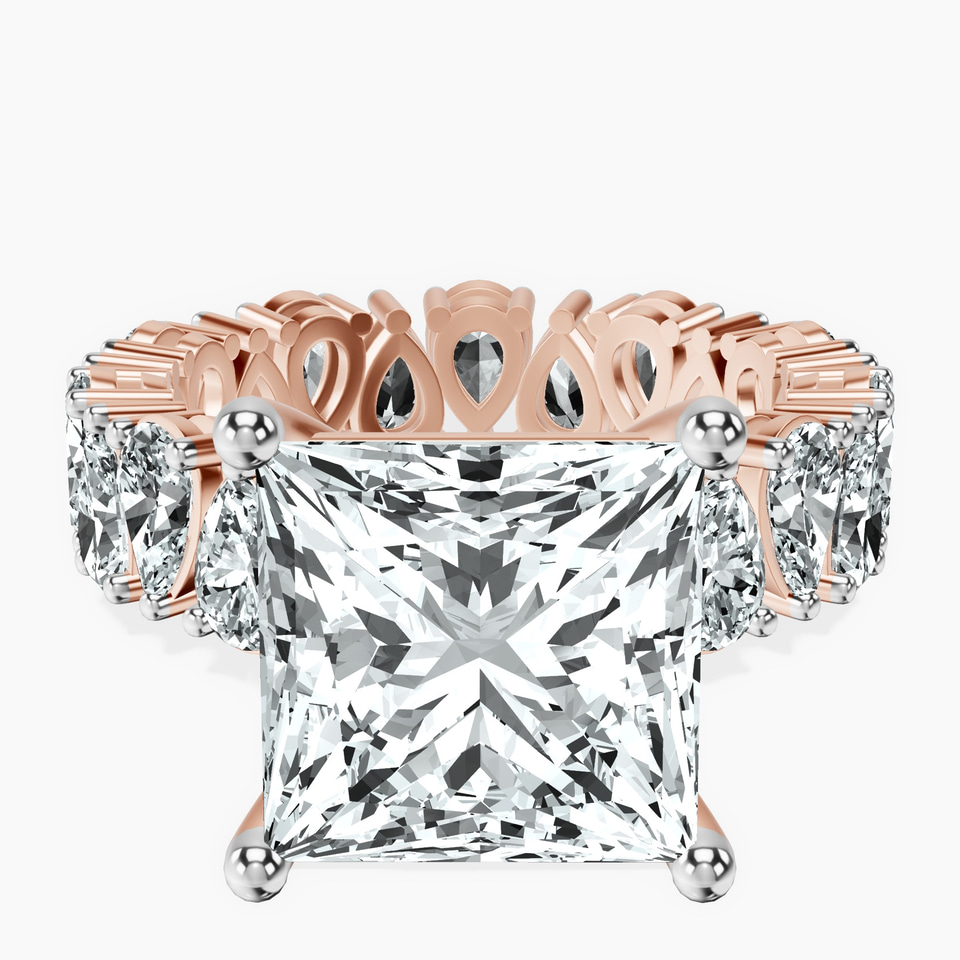 18kt Rose Gold Cordelia Side Pear Lab Diamond Ring front image