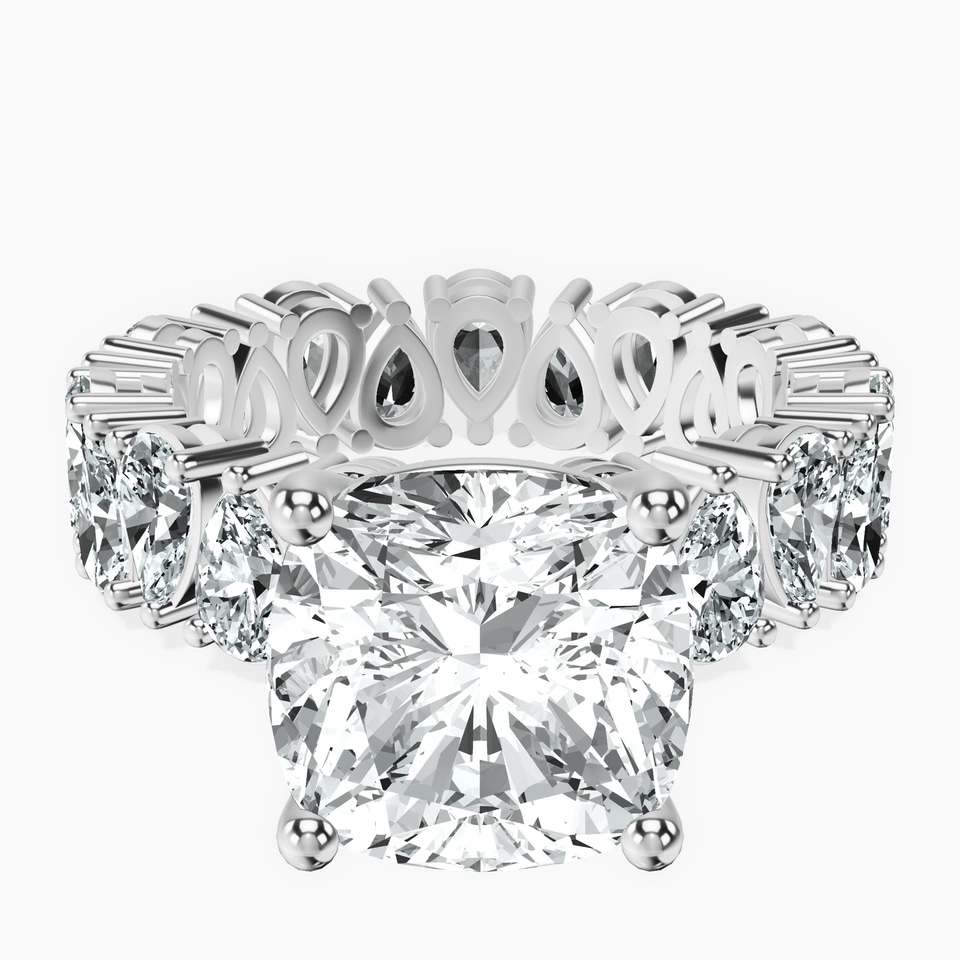 14kt White Gold Cordelia Side Pear Lab Diamond Ring front image