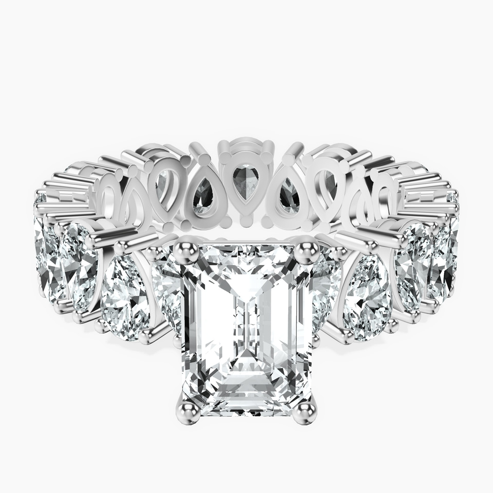 Platinum Cordelia Side Pear Lab Diamond Ring front image
